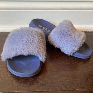 Art Class Faux Fur Slides